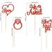 Gyufise 24 Pieces Red Glitter Engagement Cupcake Toppers He Asked She Said Yes Diamond Ring Heart Cupcake Picks for Wedding Bridal Shower Party Cake Decorations - Buy Online on GoSupps.com