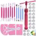 Keadic 37Pcs Rose Red Clay Fondant Extruder Cake Decorating Supplies Sugar Modeling Tool Set  Clay Extruder Gun with 20 Tips Sugar Extruder Disks & Ball Stylus Dotting Tool