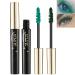 Green Thrive Volume Liquid Mascara-2Pcs Green Waterproof Smudge-proof Colored Mascara for Eyelashes Non-clump Hypoallergenic Fast Dry Lashes Cosplay Party Stage Use Women Girl Makeup Gift-03#+04#
