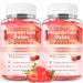 2 Pack Magnesium Oxide Gummies 600mg, Sugar-Free Magnesium Oxide Supplement for Adults & Kids, Nerve & Muscle Support, Vegan, Non-GMO, Strawberry Flavor, 120 Count 60 Count (Pack of 2)