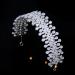 5A Level Cubic Zirconia Wedding Headband for Bride Bridal Sweet 16 Party Prom Headpieces Hair Accessories Silver HG0089 Silver 1