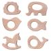 Youngrich 6-Piece Baby Wooden Teether Set | Handmade DIY Pendant Kit for Toddlers - Perfect Gifts: Hedgehog Elephant Bird Dolphin Goldfish - Buy Online on GoSupps.com
