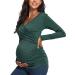 Love2Mi Maternity Nursing Shirt - Short Sleeve V-Neck Breastfeeding T-Shirt - Dark Green - Size S - Buy Online on GoSupps.com