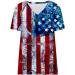 4th of July Patriotic Women's Plus Size Crewneck T-Shirt in Blue - Loose Fit Workout Tee - Buy Online on GoSupps.com