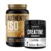 Jacked Factory Authentic ISO Grass Fed Whey Protein Isolate Powder - Low Carb Non-GMO Muscle Building Protein (30 Servings Vanilla Oatmeal Cookie) Creatine Monohydrate Powder (30 Servings)