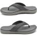 KuaiLu Men's Leather Orthotic Flip Flops with Arch Support for Outdoor Summer - Comfortable Sandals for Plantar Fasciitis - Buy Online on GoSupps.com