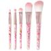 Dessines make-up brush 5 piece set make-up brush set vegan brush cosmetic brush made of natural wood and synthetic hair (pink pearls)