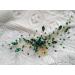 Bridal Teardrop Emerald Green Crystal Hair Comb - Wedding Accessory for Bride & Bridesmaids (Gold) - Buy Online on GoSupps.com