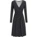 OUGES Women's Spring Casual Midi Dress | Long Sleeve V-Neck Floral Wrap Dress | Pockets | S Color01 - Buy Online on GoSupps.com