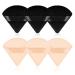 WLLHYF 6 Pieces Triangle Powder Puff Face Makeup Sponge Wedge Shape With Strap Soft Velour Powders Puffs for Mineral Powder Cosmetic Loose Powder Body Powder Wet Dry Foundation Beauty Tool 3 Black + 3 Light Skin
