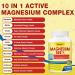 10-in-1 Magnesium Complex Supplement Magnesium Glycinate 500mg with Citrate & Malate Chelated High Absorption Plus Vitamin D3 & Zinc - for Nerve Muscle & Bone Support - 120 Capsules 120 Count (Pack of 1) - Buy Online on GoSupps.com