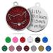 Ibera Gifts - Personalized cat brand for medium to large cats in a round form with a cat with engraving names collar brand brand address trailer cat neck band (red glittering) red glitter