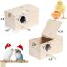 Wooden Parakeet Nesting Box with Coconut Fiber Toy - Ideal for Cockatiel Lovebirds Budgie Finch Canary - 7.8x4.8x4.8 - Buy Online on GoSupps.com