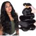 8a Grade Brazilian Body Wave Bundles Virgin Hair 3 Bundles 100% unprocecious virgin Brazilian Human Hair Weaven Hair Extensions Nature Black Color (12 14 16inch)