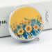 Buy Round Yellow & Blue Floral Print Pill Box - 3 Compartment Portable Medicine Organizer | Decorative Metal Pill Case - Buy Online on GoSupps.com