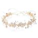 Gionforsy Flower Girl Headpiece for Wedding Crystal Princess Hair Accessory for First Communion Birthday Party (1PC-Rose Gold)