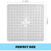 YINENN 21x21 Square Shower Mat - Non Slip, Washable, White - With Suction Cups and Drain Holes - Buy Online on GoSupps.com