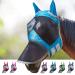 Harrison Howard Caremaster Pro Luminous Horse Fly Mask Large Eye Space Long Nose with Ears UV Protection for Horse aquamarin M thoroughbred (m) aquamarin