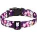 Mercano Adjustable Dog Collar - Soft Nylon & Robust Pattern for Small Medium Dogs & Cats (Large Flower Pink) - Buy Online on GoSupps.com