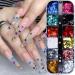 3D Butterfly Nail Glitter Sequins Laser Butterfly Nail Art Supplies 12 Colors Holographic Nail Sequin Butterfly Nails Supply Design Colorful Flakes Nail Art Sticker Manicure Tips Charms Decoration