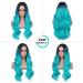FAVE Ombre Bluish Green Long Wavy Wig for Women - Heat Resistant Synthetic Hair Mermaid Wig - Cosplay Party Teal Blue Wig (1B to Bluish Green) - Buy Online on GoSupps.com