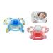 Geo Schnuller for newborns silicone butterfly shape pacifier in blue and pink for boys and girls with bite ring handle 0-6 months