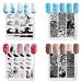 Set F03 Square Nail Art Stamping Plates with Silicone Stamp & Scraper - 3 Pcs for Perfect Nail Designs | International Shipping - Buy Online on GoSupps.com