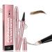 3D Waterproof Microblading Eyebrow Pen Magic Eyebrow Pencil with 4 Fork Tip Natural Long-Lasting Smudge-proof Fine Stroke eyebrow microblading Pen for Women(Light Brown)