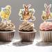 Teksome Easter Cupcake Toppers - Bunny Cake Topper Easter Cake Decorations 8pcs Bunny Easter Egg Cake Food Picks for Happy Easter Spring Theme Party Decorations - Buy Online on GoSupps.com