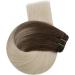 Easyouth Balayage Weft Human Hair Extensions - Light Brown to Platinum Blonde Ombre | 18 Inch Double Weft Sew-in Extensions - 100g - Buy Online on GoSupps.com
