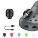 Aveland Rechargeable Headlights for Crocs 2pcs, ABS Lights Flashlight Attachment for Crocs, Charm Accessories for Kids Boys Adults Men Croc, Clip on Clog Headlight Flashlight Lights for Crock Shoe Black
