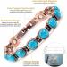 Enercoppex 99.99% Pure Copper Magnetic Bracelet for Arthritis Relief | 3500 Gauss Turquoise Therapy Jewelry for Women - Buy Online on GoSupps.com