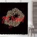 Get Naked Shower Curtain Leopard Print Funny Cheetah Sexy Lips Funny Kiss Charming Fashion Girl Ladies Bathroom Decor Set with Hooks Red Brown