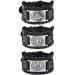 Sehaby 3 Pieces Vintage Leather Bracelets Black Odin Rune Bracelets Tree of Life Wide Leather Bracelets Viking Thor's Hammer Pattern Bracelets Nordic Leather Cuff Bracelets for Men