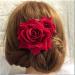 Rose Flower Bohemia Hairpin - Red Bride Hanfu Costume Hair Comb for Wedding Party - Buy Online on GoSupps.com