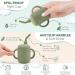 Ezvita Silicone Sippy Cup with Straw | Spill Proof Lid, Anti-Slip Handles | Fun Learning Tumbler for Babies & Toddlers | Freezer, Microwave, Dishwasher Safe - Silver Sage - Buy Online on GoSupps.com
