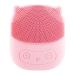 COMFOLIVING Silicone Face Scrubber Penguin Shape Vibrating Face Scrubber | Rechargeable Wash Brush for Deep Cleaning Skin Waterproof Skin Care Face Brushes Pink