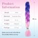 Tess Braids Blue 60 cm Extensions - 5 Pack Jumbo Kanekalon Ombre Hair Braids (Blue/Purple/Pink) for Box Braids - 100g per Bundle - Buy Online on GoSupps.com