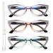 EYEURL Cat Eye Reading Glasses for Women Blue Light Blocking 3 Pack Computer Readers 2.75 with Spring Hinge Eyeglasses Stylish Bright Flashing Design Brown/Green/Purple 2.75 x