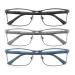 MODFANS 3 Pack Reading Glasses 1.0 Men Blue Light Filter Metal Frame Rectangle Style Stainless Steel Material +1.00 Color124