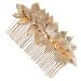 Angoily Hair Comb Hair Accessory for Girls Hair Topper Hair Jewels for Women Gold Headband Flower Hair Accessories Golden Flower Girl Headpieces for Wedding Tiara Hair up Crown Alloy Bride