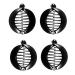 Prettyou 2.5 Inches Effortless Beauty Assorted Side Combs Ponytail Hair Clip Comb Pin Round Banana Clips Pack of 4 (Black)