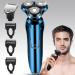 Handsomeface Electric Razor for Men Shavers Face Man Dry Wet Waterproof Rotary Shaver Cordless USB Rechargeable Gift Husband Dad Shaving Machine Grey