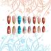 Buy 24Pcs Summer Sun Press On Nails - French Tips Medium Almond Acrylic Fake Nails with Waves Design for Women & Girls | Glossy Colorful Curve Line Manicure Art - Buy Online on GoSupps.com