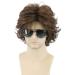 Topcosplay Men's Black Short Wavy Shaggy Wigs for Cosplay Halloween Costumes Male Wig (Brown)