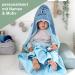 Personalized Wolimbo Hooded Towel for Babies & Children - Grey-Turquoise - 100x100 cm - Buy Online on GoSupps.com