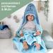 Personalized Wolimbo Hooded Towel for Babies & Children - Light Blue 80x80 cm - Custom Name & Motif - Buy Online on GoSupps.com