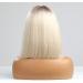 HAIRCUBE Ombre Shoulder Length Straight Bob Wig - Off-White Natural Middle Part Cosplay Wig (12inch) - Buy Online on GoSupps.com