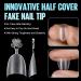 TOMICCA Short Oval French Nail Tips - 240pcs Natural Matte False Nails for Acrylic Extensions | Half Cover Artificial Nail Tips in 15 Sizes | Salon Quality Half Cover-Short Oval - Buy Online on GoSupps.com