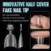 Tomicca 240 Pieces Clear Nail Tips - Acrylic Half Cover French & Oval Sets | 12 Sizes for DIY Nail Studios & Extensions - Buy Online on GoSupps.com
